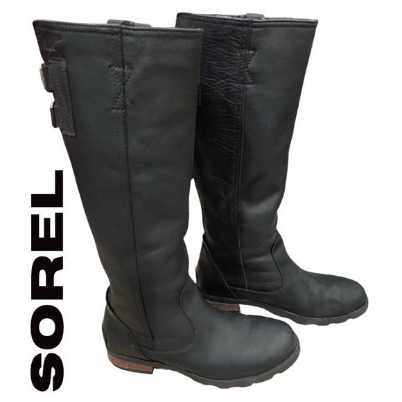 Sorel Shoes - Sorel black tall leather boots - waterproof